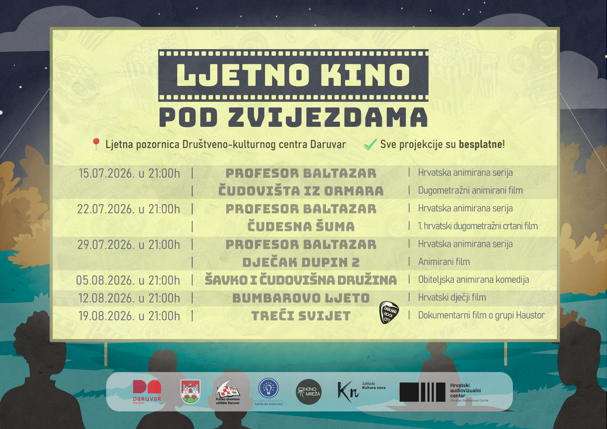 ljetno kino 2026 zajednicki poster A3 print 2